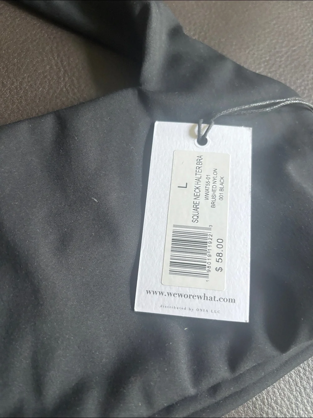 WeWoreWhat Black Square-Neck One-Shoulder Top NWT